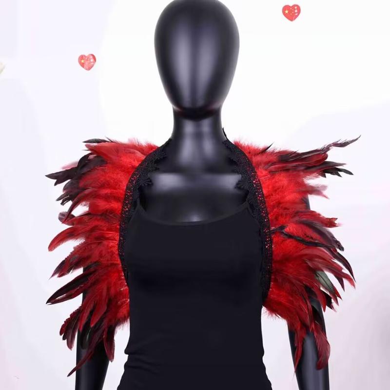 

Gothic, European and American Style, Long Feather Shawl, Costume Party, Halloween Role-playing, Costume Accessories, Ball Decorations 80cm фіолетовий