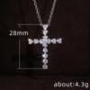 Ladies' Cross Pendant Necklace, Exquisite Heart-shaped Synthetic Zircon, Elegant Collarbone Chain, Fashionable Necklace for Daily Wear