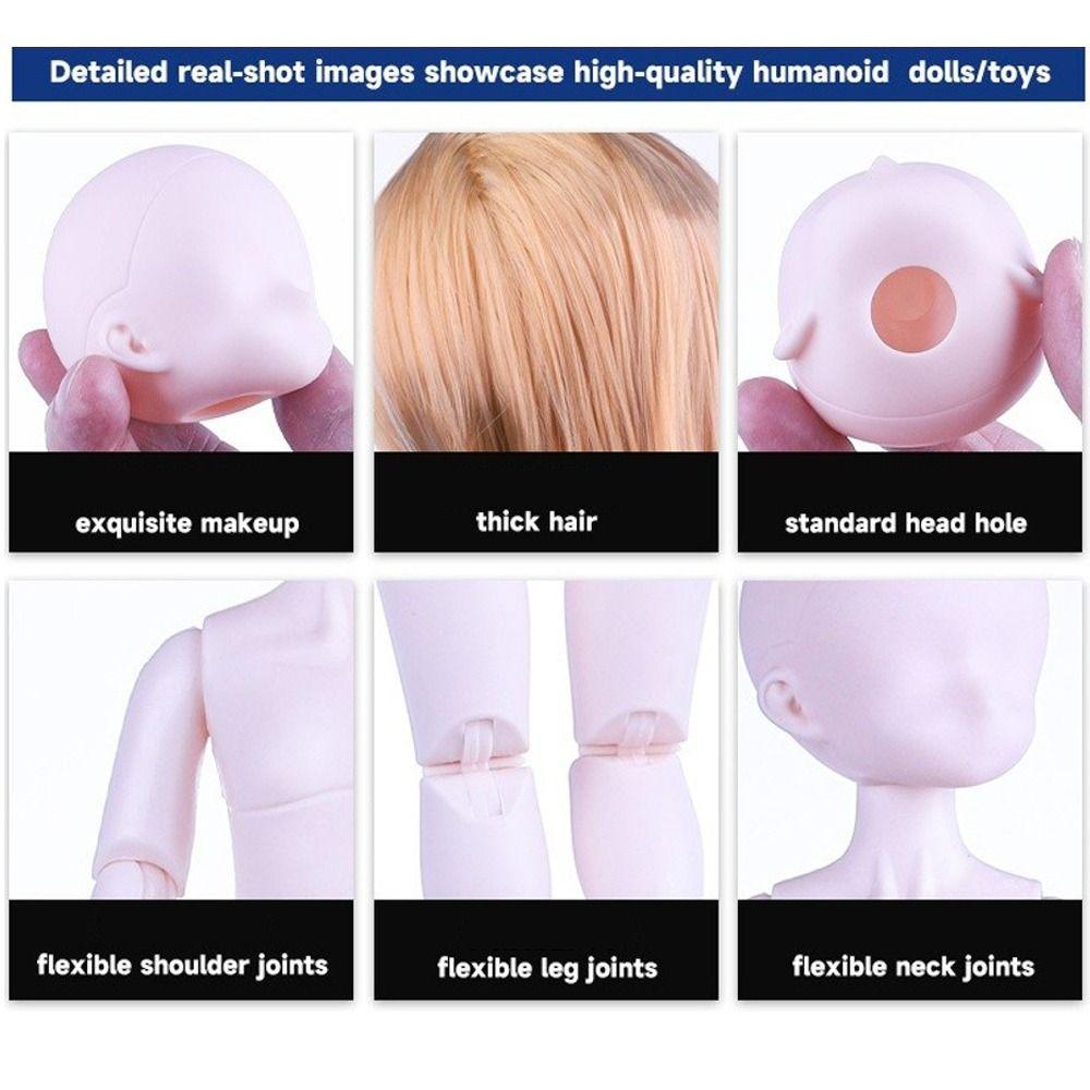White Skin Doll Hair Transplant Head Straight Hair 1/6 BJD Girl Body Joints Movable Body Toys