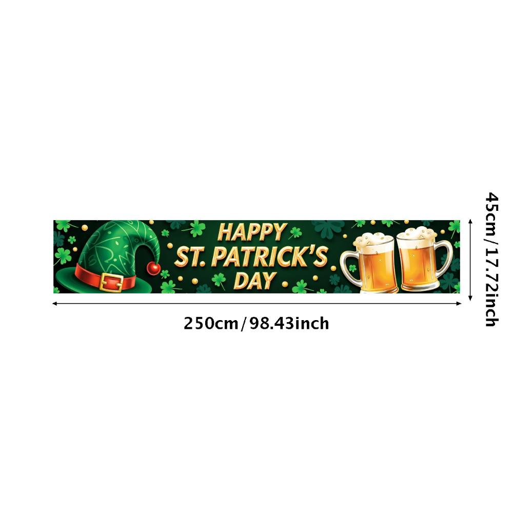 St Patricks Day Backdrop Banner With Beer Mug And Clover Party Event Decoration Photo Booth photography Background Props