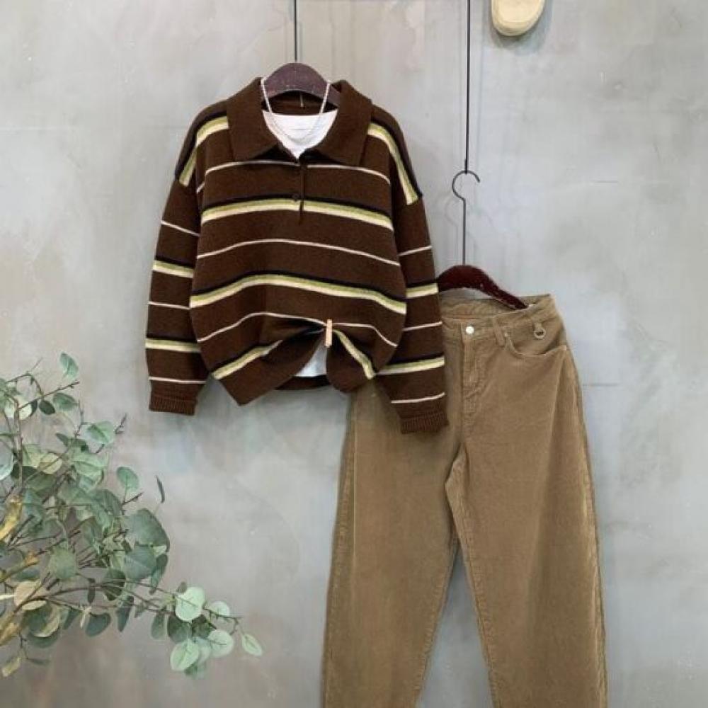 C S In The Room Women S Corduroy keyrIng Balloon Fit Wide pantS 3Color