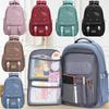 Solid Color Simple Letter Print Student Casual Backpack For School Use Day
