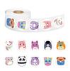 500 Stickers/roll Cartoon Round Animal Roll Stickers Kindergarten Reward Color Stickers Creative Hand Tent Tape
