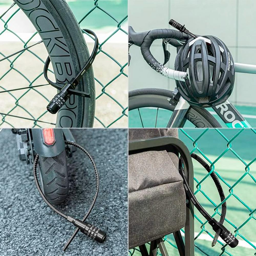 Bicycle lock for bicycle helmet, combination lock, 05m black