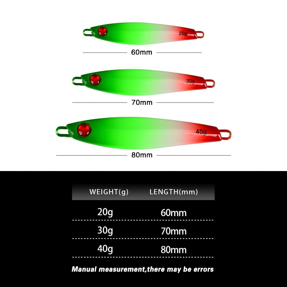 SHUOSEN Metal Jig Set 20g 30g 40g 60g 3D Fishing