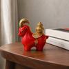 360 Degree Rotatable Lucky Sheep Figurine Gourd Resin Figurine Wealth Goat Statue  Desktop Ornament