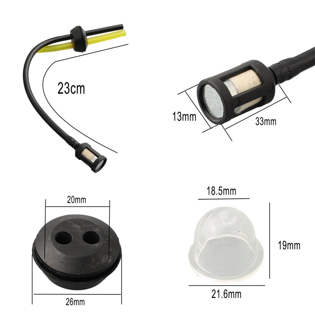 5 Piece Fuel System Repair Kit with Filter Hose Seal and Bulb for Compatibility with PC 2625 T PT 3041 4110 MSB 34 Units