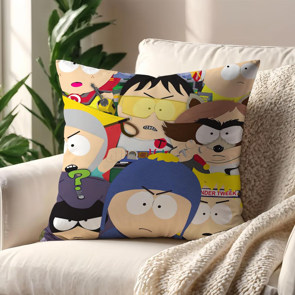 Cartoon S-South Cute P-ParkS cushion cover Pillow Case Pillowcase Soft Skin Friendly & Comfortable with a Hidden Zipper