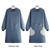 Tablier de cuisine fonctionnel de couleur unie à manches longues et poches multiples - Tablier ménager imperméable - Combinaison de pâtisserie - Restaurant