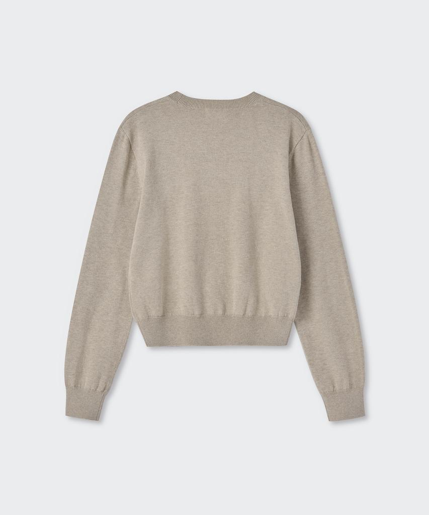 MUSINSA STANDARD WOMAN Women'S Washable Supima Cotton Crew Neck Knit [Heather Light Beige]