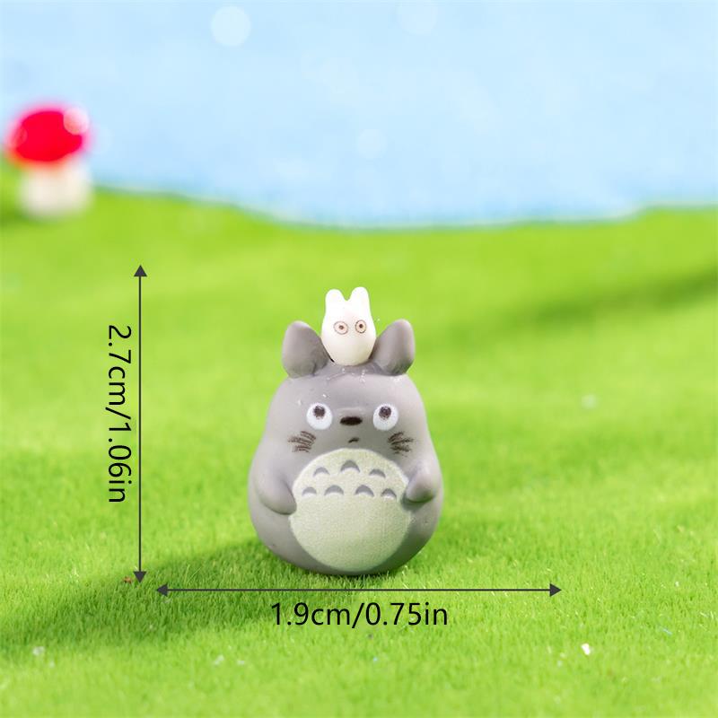 3Pcs/Bag Cute Mini Totoro Doll Resin Car Ornaments Micro Landscape Figurines Diy Accessories Home Decor Dollhouse Toy Kids Gifts