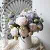 30cm Peony Artificial Silk Flowers Rose Pink Bouquet 5 Big Head 4 Bud Cheap Fake Flowers for Party Home Wedding DIY Decor indoor