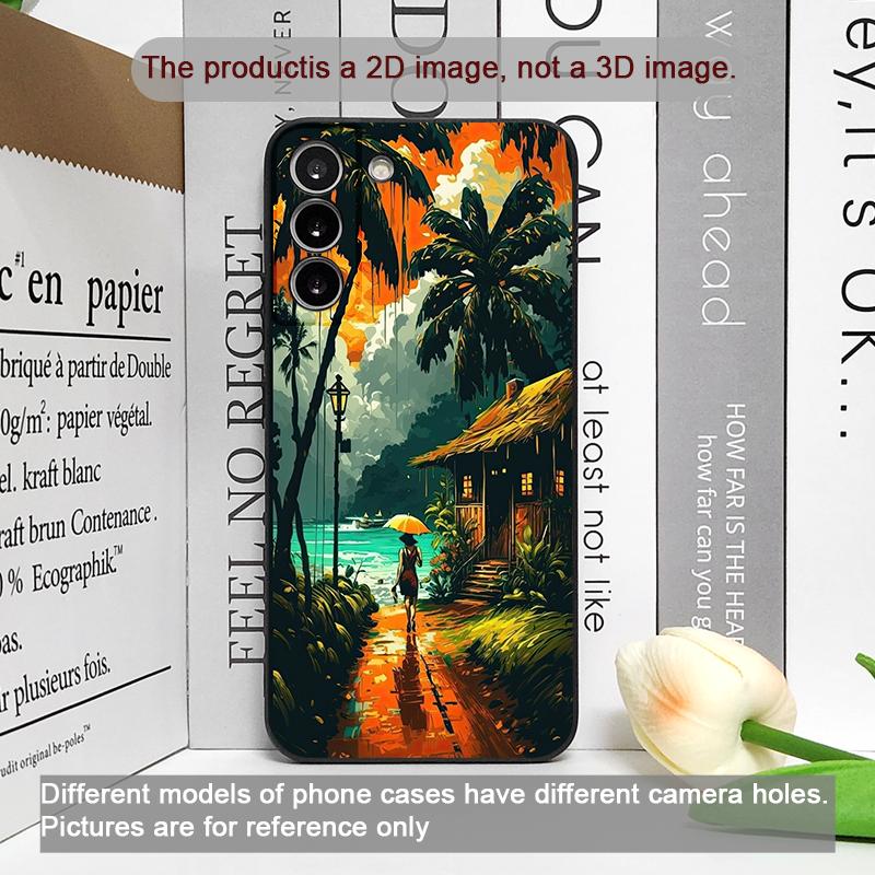 Lustige Kokospalme am Meer Küstenlandschaft Handyhülle für Google Pixel 9A 8 A 7A 6 A 7 PRO 8 9 Pro XL 5G Stoßfest Weiche Hülle
