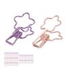 100 Stück Niedliche Büroklammern Cartoon Blumenform Roségold Lila Papierklemmen für Zuhause Schule Büro