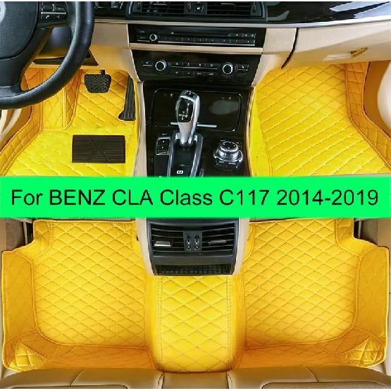 Car Floor Mats for BENZ CLA Class C117 Sedan 2014 2015 2016 2017 2018  Auto Foot Pads Automobile Carpet Cover Interio