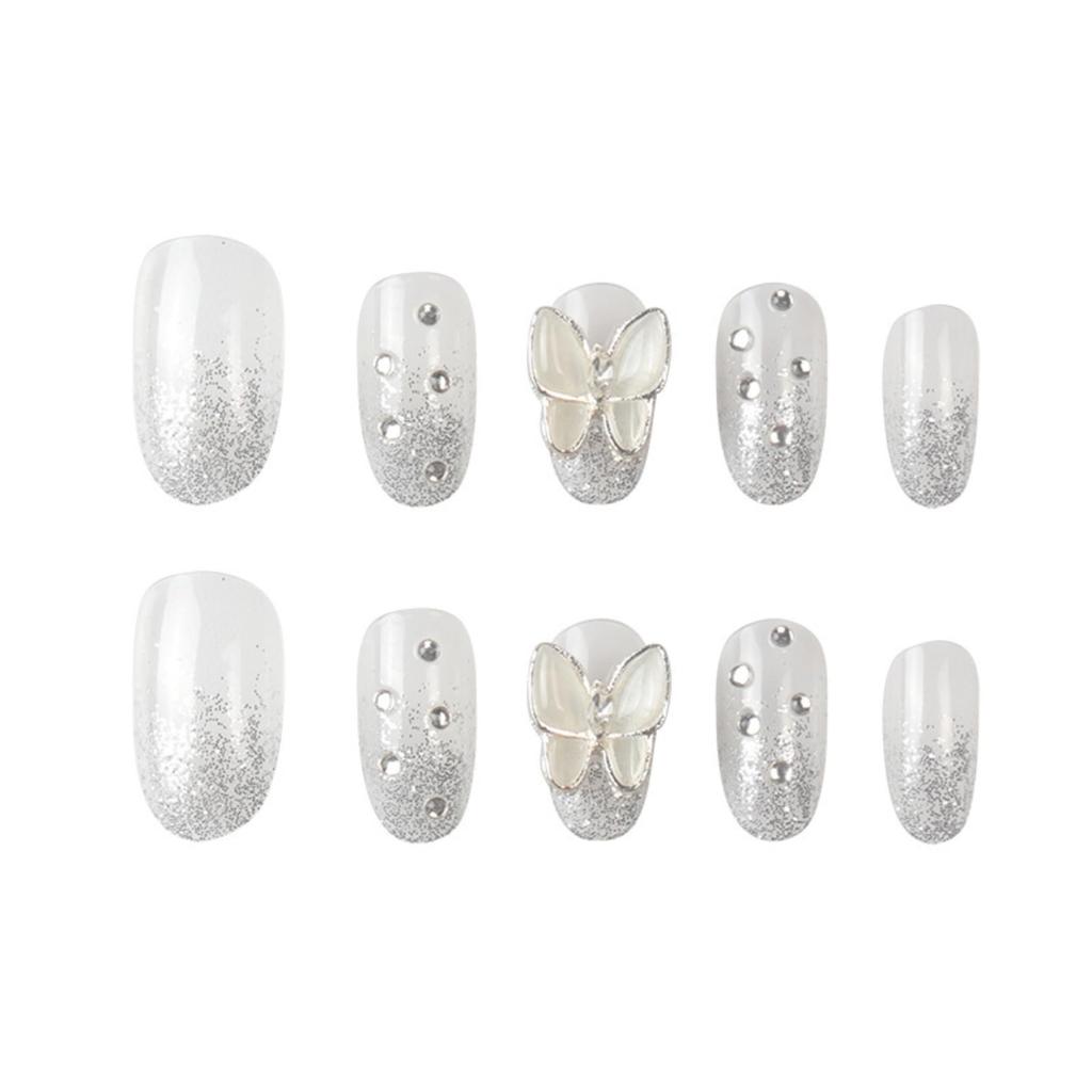 Buddy Jelly Trends 24pcs Stick-on Nails set, with Easy Glue Tab application, Nails are Reusable & Unbreakable (D-17)
