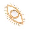 Eye Shaped Wall Mirror, Rattan Eye Mirror Symbolic Elegant Crafted Ornaments for Home Hotel Bathroom Decoration