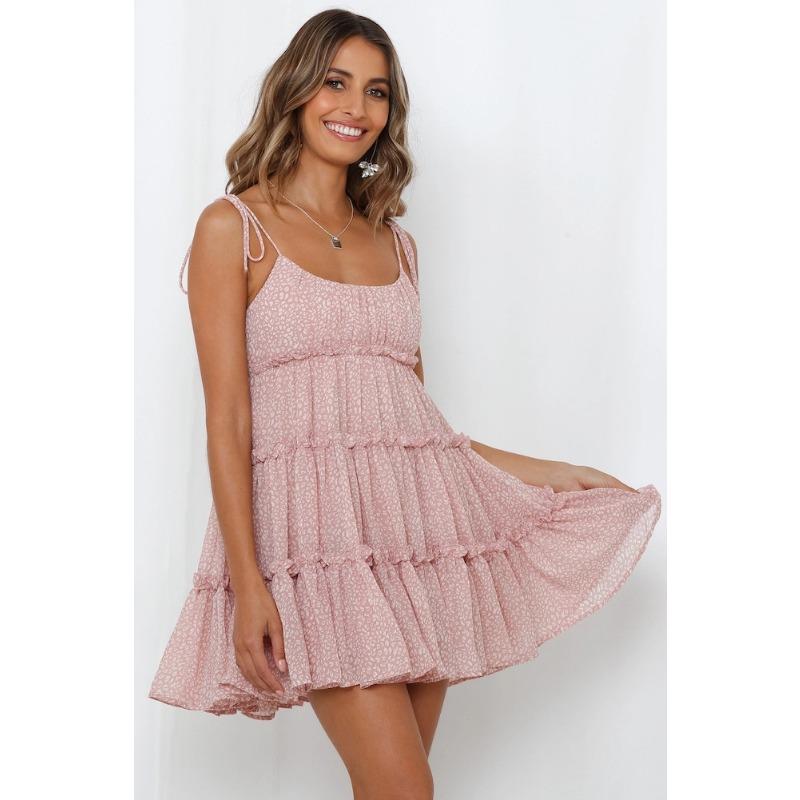 Spring and Summer New Holiday Style Sexy Printed European and American Sling Dress Women Dress