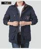 Herren Herbst/Winter Outdoorjacke, Übergröße, Mittellang, Dickes Samt, Atmungsaktiv