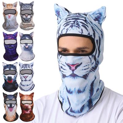 Yazlık Bisiklet Yüz Koruyucu Boyunluk Rüzgar Geçirmez UV Korumalı Nefes Alabilir Erkek Kadın Outdoor 3D Hayvan Balaklava Tam Kaplama Boyun Eşarp Kapüşonlu Şapka