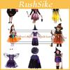 Adorable Children Halloween Witch Costume Gown For Girls With Stylish Bow Design