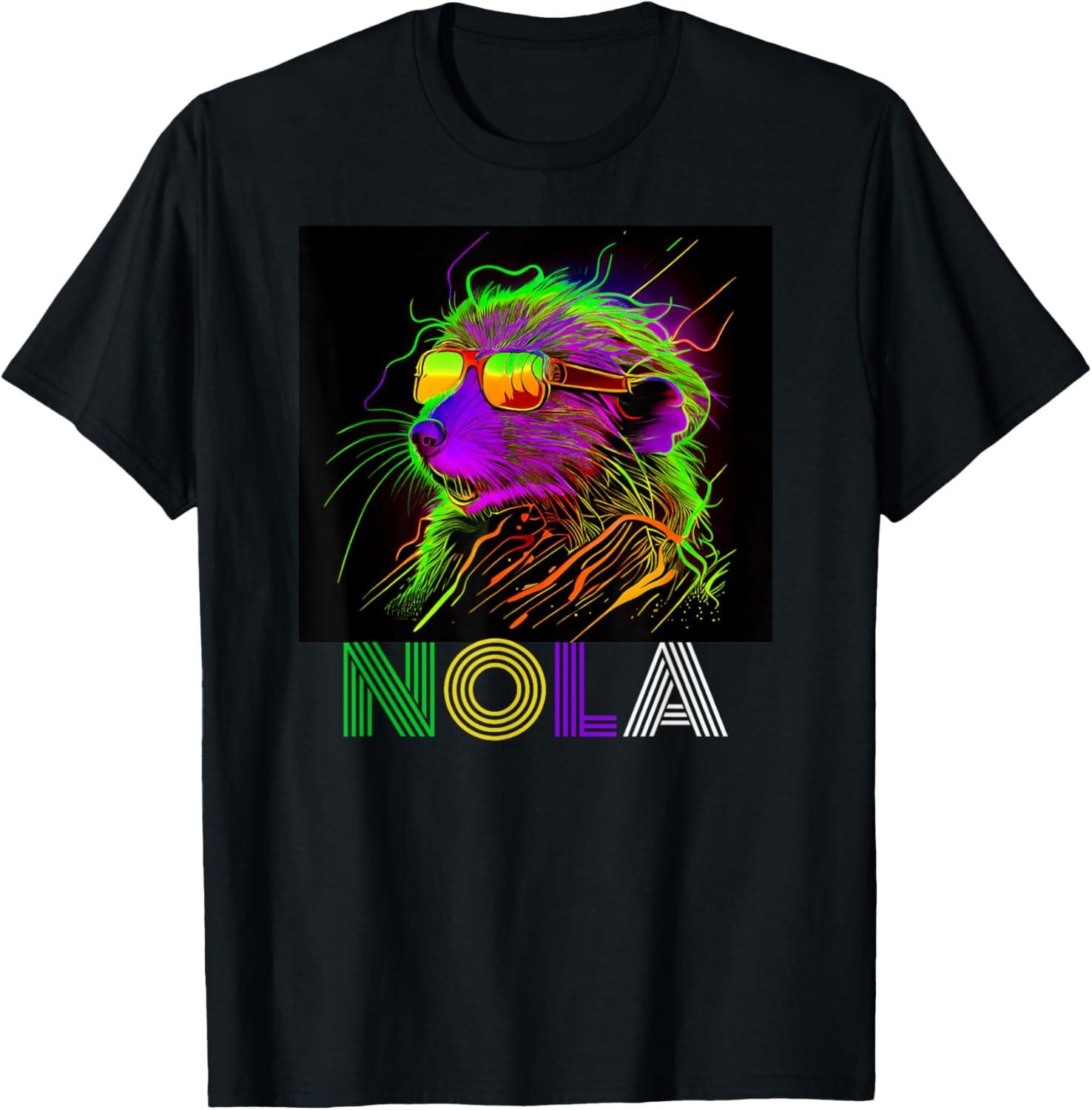 Nola Saying New Orleans Mardi Gras Nutria Rat funny T-Shirt S разноцветный