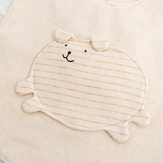Pompkins BABY Organic Cotton Bib and Dog Made In Japan Y-1083 100% (Rabbit, Bear, Series) (Dog (Border))