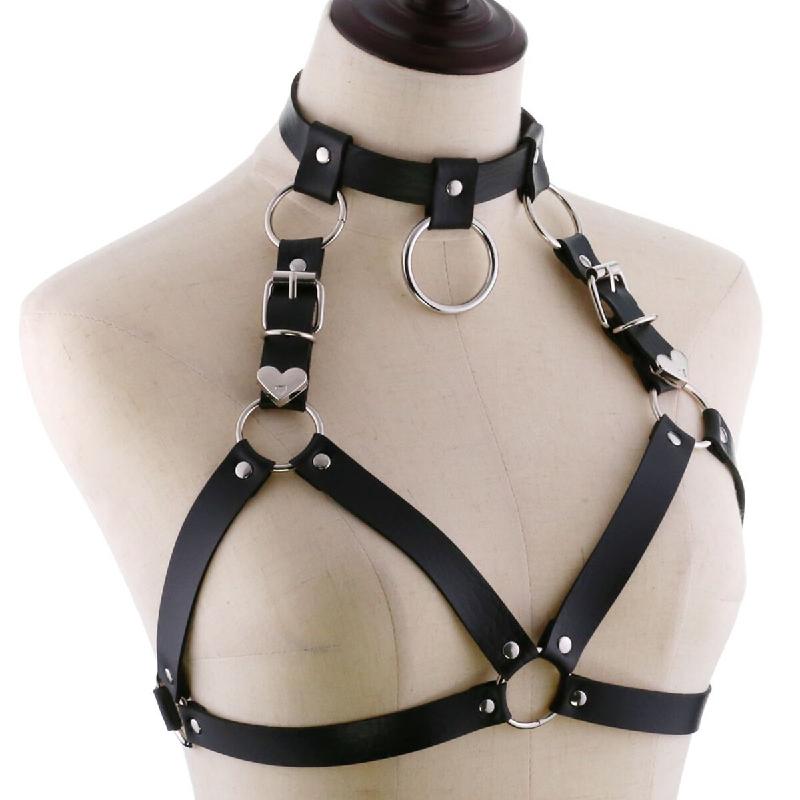 Belted Choker Harness Women Body Fetish Clothing  Clothing