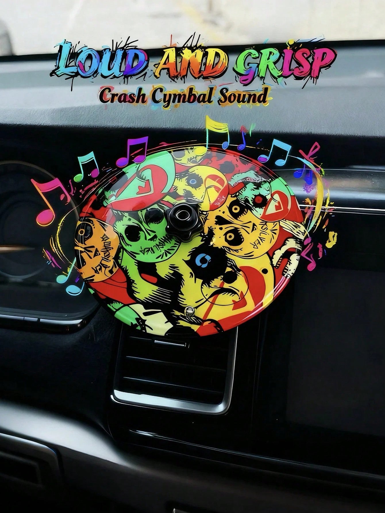 

1Pc Car Air Vent Cymbal Decor – Alloy Drum Cymbal Design, Universal Fit for All Vents, Easy Installation