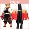 Elegante Costume Cosplay Kimono Rengoku Kyoujurou di Demon Slayer Kimetsu No Yaiba Tuta Con Lavorazione Raffinata E Vestibilità Comoda