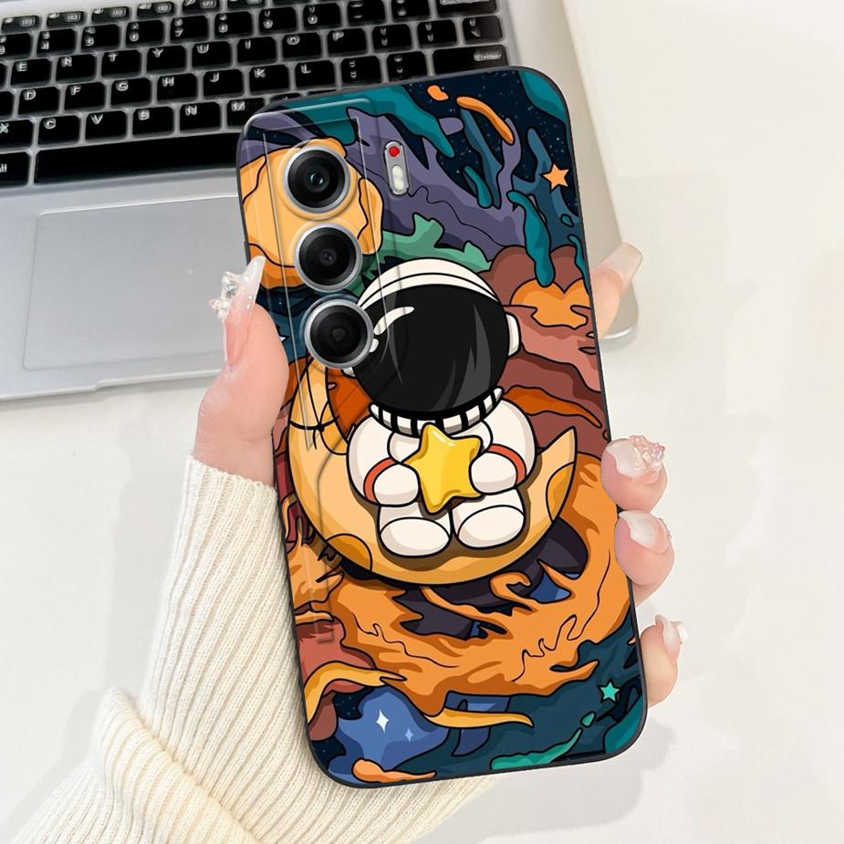 For Tecno Camon 40 CM5 Case Camon40 Pro 4G CM6 Cute Cat Astronaut Cartoon Cover Soft Silicone Case For Tecno Camon 40 Pro Fundas