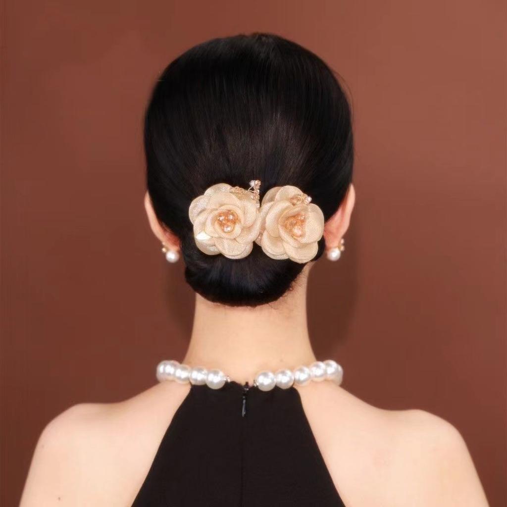 Ins Style Elegant Lazy Hair Curler Fshion Flower Fashion Flower Roller Hair Curler Lazy Hairpin Butterfly Hair Clips For Girls
