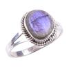 Natural Labradorite Gemstone Handmade 925 Solid Sterling Silver Ring Size 6 N4K55