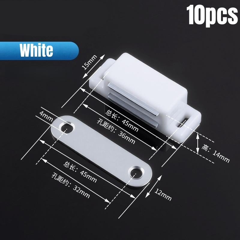 10pcs Cabinet Magnet Latch Cupboard Kitchen Furniture Magnetic Cabinet Door Latches Closures Plastic Strong Magnets Drawer Catch