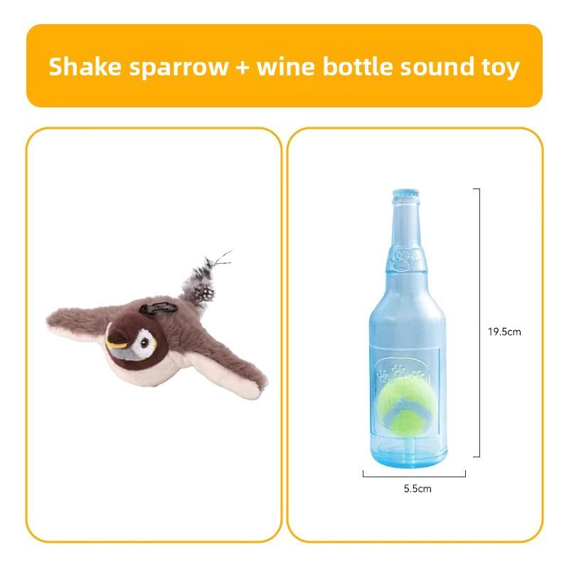 Shaking Sparrow Electric Dog Toy Bird Voice Teasing Dog Bite-resistant Companionship Interactive Cat Self-hi Pet Toy
