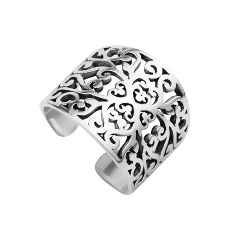 Versilberter Retro Wolkenmuster Verstellbarer Ring