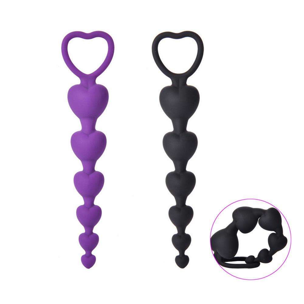 Sexy hračky stimulující bod G pro muže Ženy řitní otvor Velké koule Silikonové zátky pro dospělé Sexy Pár Sexy Heart Beads Soft Anal