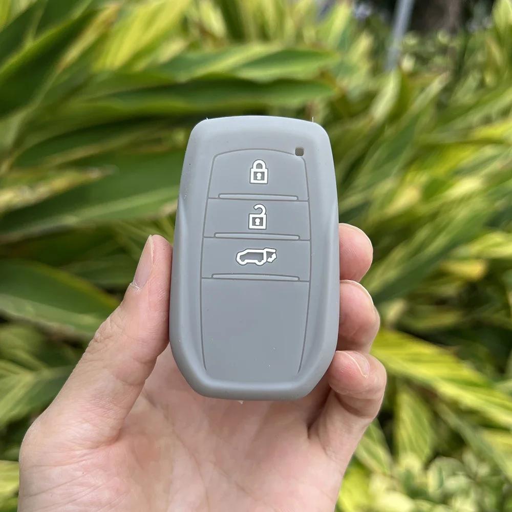 Silicone Car Key Case Cover For Toyota Corolla Prado Camry 55 50 Land Cruiser 200 TLK 200 Holder KeyChain Protection Accessories