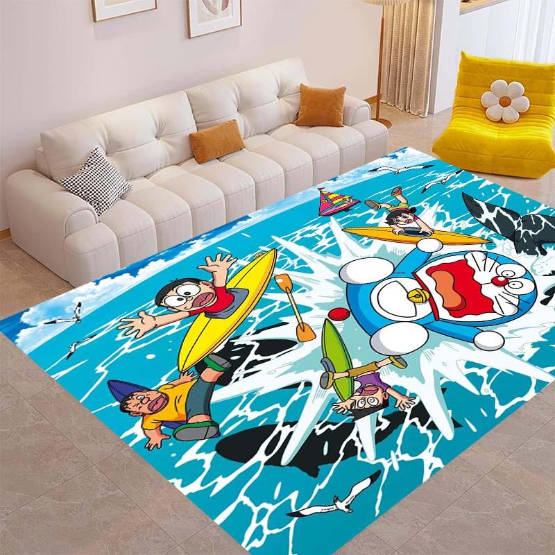 Cute Doraemon Rug, Suitable for Playrooms, Bedrooms, Living Rooms, Sofas, and Other Home Décor; Non-slip Children's Mat.
