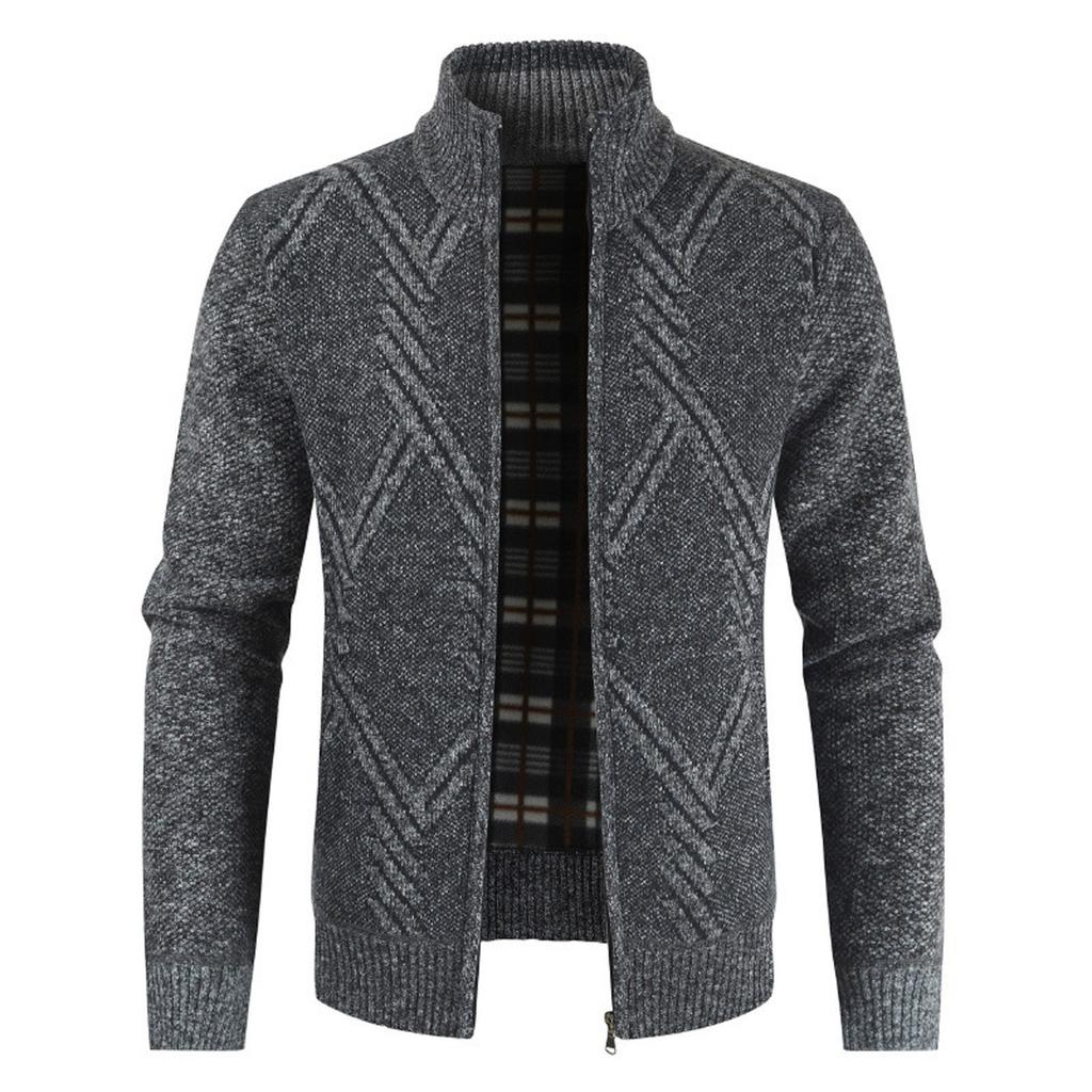 Winter Men's Casual Fashion Cardigan Sweater Jacket Long Sleeve Knitted Sweater Top Outwear Coat