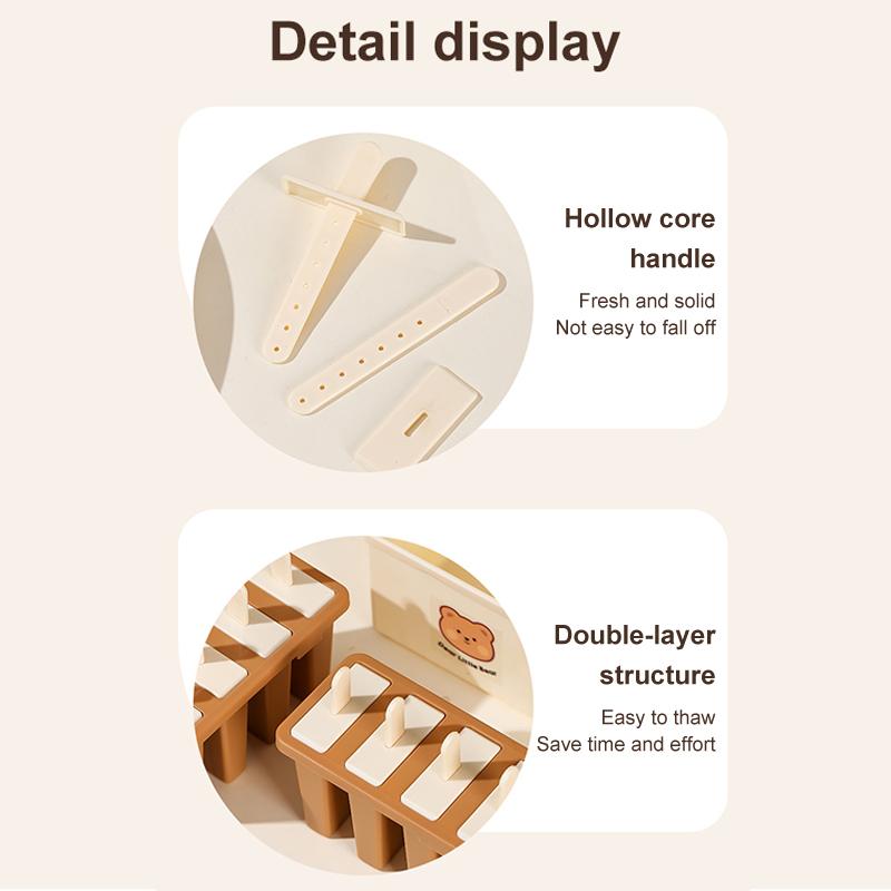 4/8 Gniazd Forma do lodów na patyku z pokrywką Domowe Lody z fasoli Mung Domowe Lody Formy do mrożonych lodów