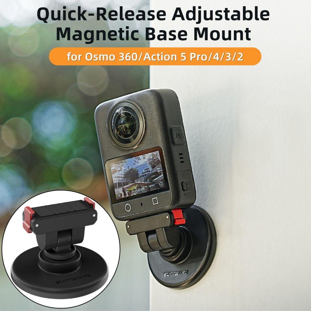 Adjustable Magnetic Mount Base Rotatable Quick Release Mount Adapter Durable Lightweight for DJI Osmo 360/Action 5Pro/4/3/2