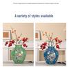 Pink Enamel Ceramic Flower Vase - Retro Chinese Style Ornament for Elegant Floral Arrangements