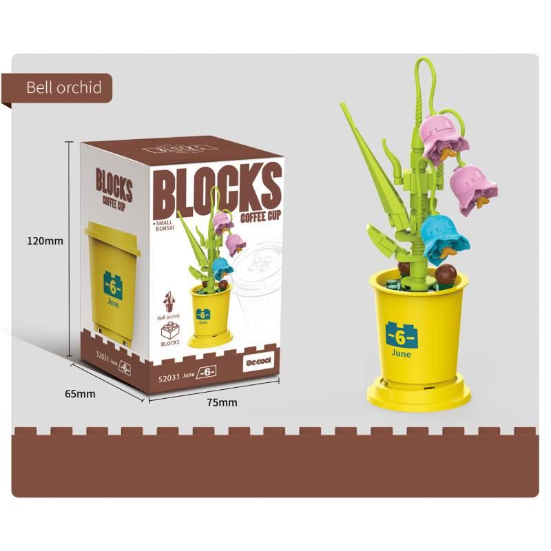 Building Block Model Toy Sunflower Plum Biosom Simulate Flower Potted Plant