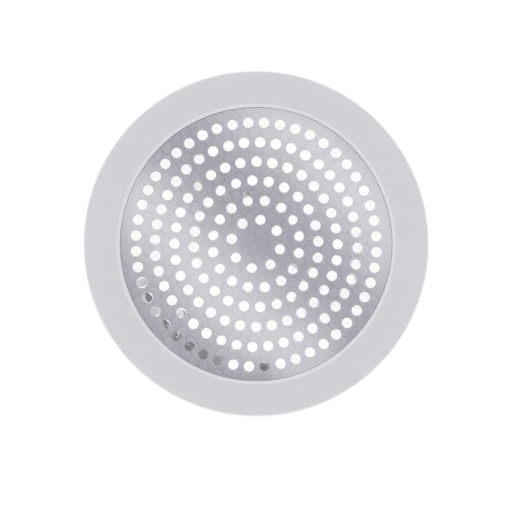 Stainless Steel Silicone Edge Shower Drain Cover Round Floor Strainer for Bathroom Balcony Kitchen Filter Mesh Lid Protector
