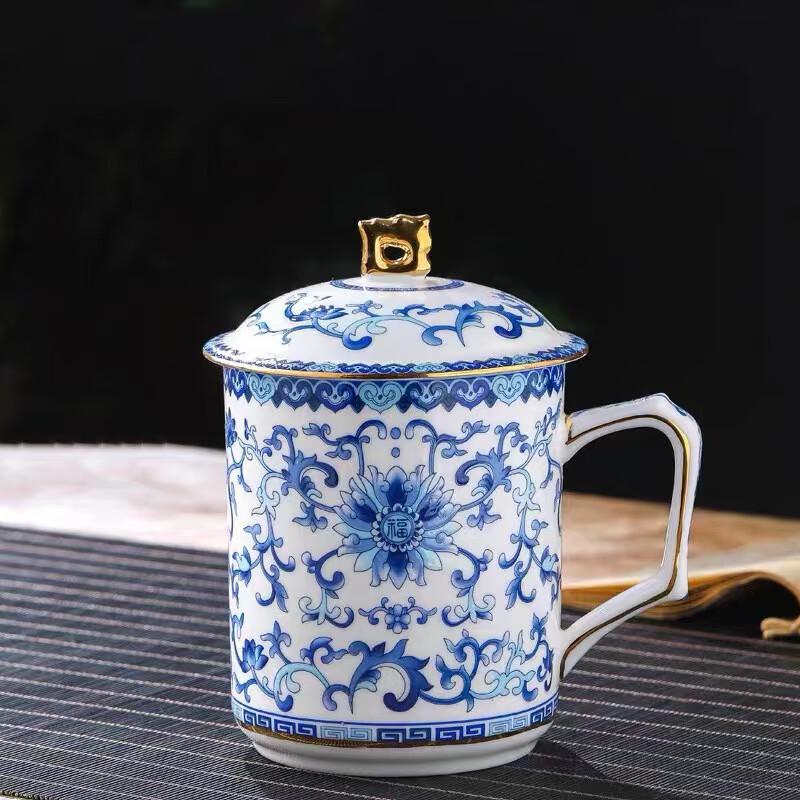 Керамическая кружка ручной работы Shangqi, сине-белая