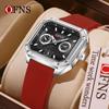OFNS Retro Square Waterproof Quartz Watch: Small, Luminous, Three-Hand Design for Men & Women