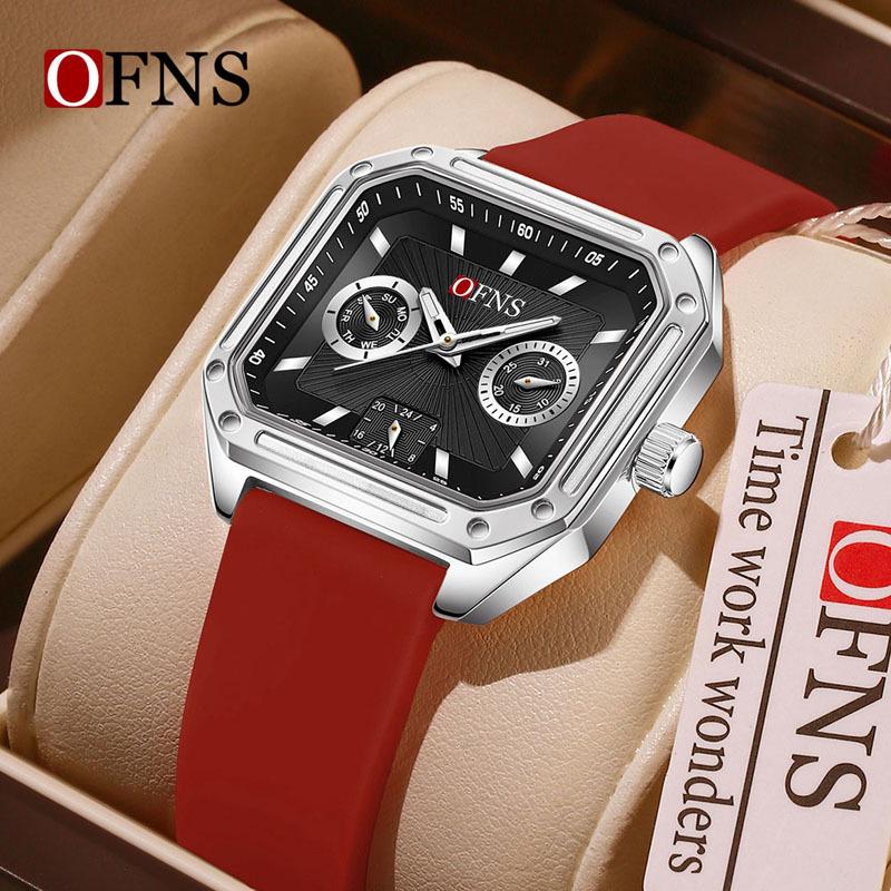 OFNS Retro Square Waterproof Quartz Watch: Small, Luminous, Three-Hand Design for Men & Women