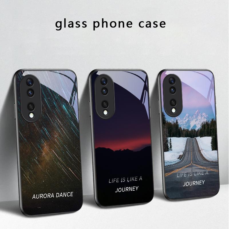 Lake Aurora Ice Surface For Honor X5 Plus X30 X9c Smart X5b X9a X30 Max X50i 30 Pro 50 Pro 70 90 Smart 200 Lite Glass Phone Case