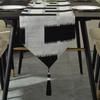 Nordic Beige Golden Edge Table Runner Irregular Decoration Tablecloth Modern Party Table Flag Home Decor Coffee Table Ornaments